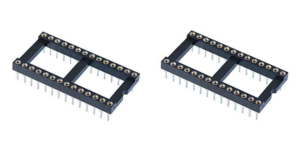 28 Pin Machined IC Base/Socket - Wide (Round Holes) - Pack Of 2-picture-14