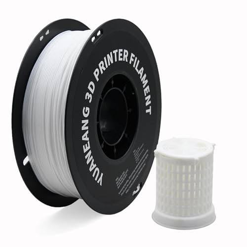 YUANEANG TPU 3D Printer Filament 1.75mm White, 1kg Spool, Flexible & Durable TPU Material (Shore 95A), High Elasticity, Impact-Resistant, Wear-Resistant, ±0.03mm Precision