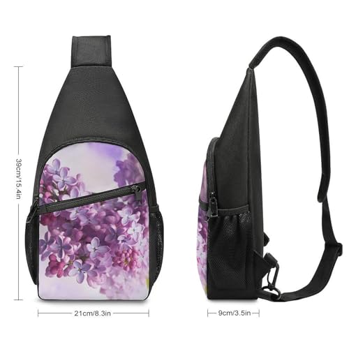 Mochila tipo sling floral Lilac Flowers para adultos miniatura 2