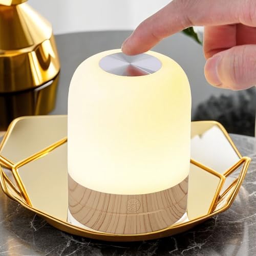 Lámpara de noche recargable con control táctil y luz cálida miniatura 3