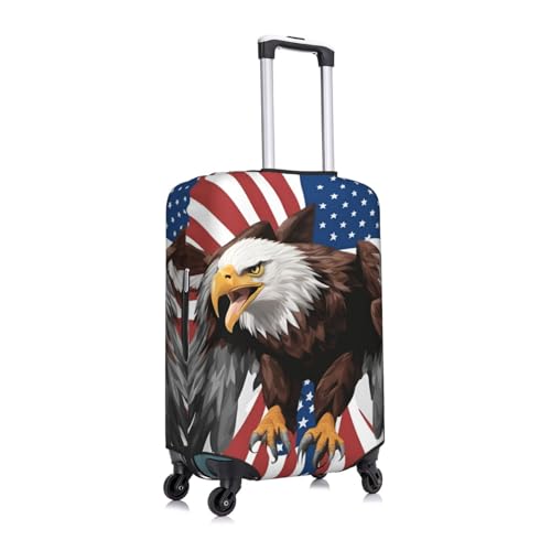Eagle with USA Flag Print Suitcase Covers Personalized Luggage Protector Elastic Washable Travel Gear Cover3