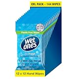 Wet Ones – Be Fresh – Plastic Free Antibacterial Pocket Size Hand Wipes - 144 wipes – 12 packs x 12 wipes