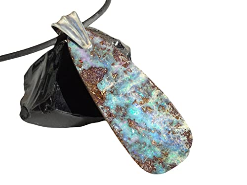 Australian opal pendant, big opal necklace mens Boulder opal necklace, mens opal pendant, large opal necklace, anniversary gift for him