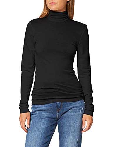 HANRO Women s Woolen Silk Turtleneck Shirt 71423, Black, Small