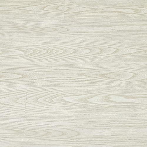 Self Adhesive Floor Tile Vinyl Flooring Planks White Wood Effect Peel and Stick Tile 15X90cm 10pcs for Kitchen Living Room Bathroom Floor Planks