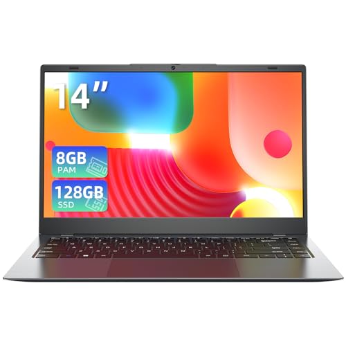 Image of Laptop, 8GB RAM, 128GB, Pentium 6500Y (Up to 3.4GHz, Beat Celeron) | 14 Inch FHD IPS Screen, Lightweight Laptops for School & Work, Dual USB C, USB 3.2, HDMI, WiFi