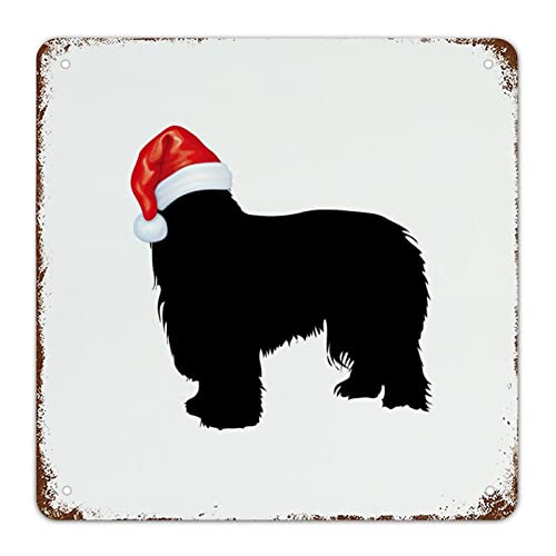 Panneau en métal de silhouette Labrador de Noël, art mural noir 38cm