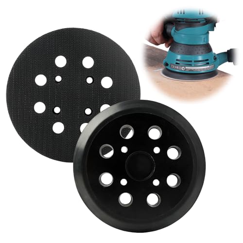 125mm Platorello Abrasivo per Bosch PEX 300/400 AE / 4000 AE Advanced Orbit 18, 8 Fori Disco Autoadesivo Durezza Media Sistema, Levigatrice Piatto Ricambi Professionali con Gancio e Loop