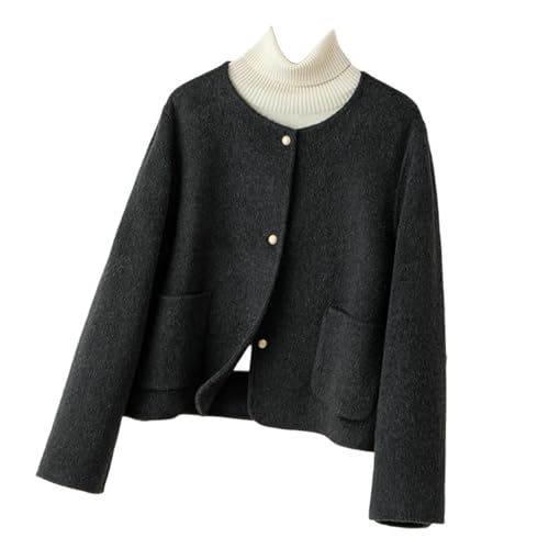 Veste en tweed femme cachemire col rond blanche automne hiver