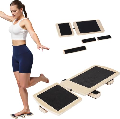 QIANSSE Wooden Single Foot Balance Wobble Board Non-Slip Ankle Trainer