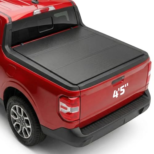 Image of BDFHYK Hard Tri-Fold Tonneau Cover for Ford Maverick 2022-2026 4.5 FT (54.4 inch) Bed, Waterproof Low Profile Truck Bed Cover with Anti-Theft Lock, Easy Install for Camping and Work Trucks