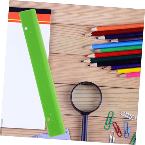 Scale Braille Ruler ibasenice 4pcs Braille Ruler Measuring Ruler Tactile Tool for Blind ...