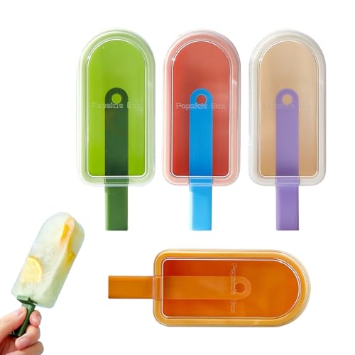 Moldes De Hielo - Treat Moldes Congelados | Moldes Pop De Hielo, Moldes De Helado Reutilizables Con Tapas Y Palos, Gadgets Para Fabricante De Helados De Liberación Fácil Con Tapas Y