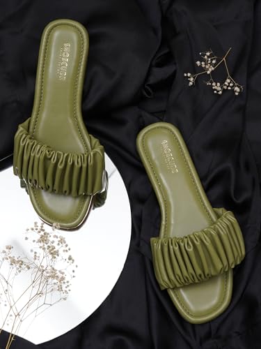 Image of Women's Radiant Flat Sandals Lightweight & Flexible Comfortable Design Anti-Skid Sole Versatile Style For Girls /Ladies