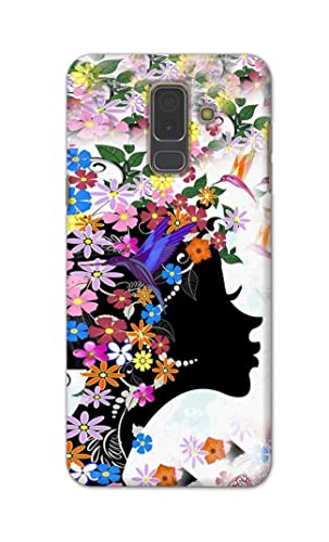 Image of Printed Hard Back Cover Case for Samsung Galaxy A6 Plus | A6+ | Samsung Galaxy J8 Back Cover (Floral Hairstyle Girl) -1803