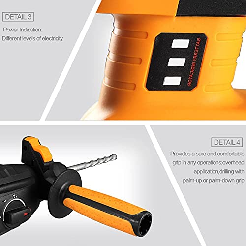 DUSIQ Rotationshammerbohrer 3 In 1 Ladehammer 4000 Mah Einfach Zu Bedienen, 18v Schnurloser Abbruchhammer, Mit… – Bild 5