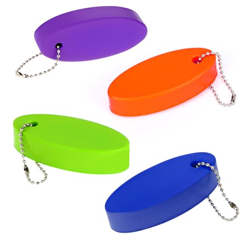 Image of Floating Keychain for Boat Keys, 4 Pack Waterproof Bright Color Key Rings Pendant for Fishing Surfing Sailing Kayak