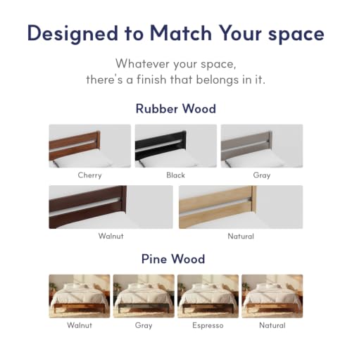 Image of LIFEMENT Full Bed Frame Signature Wood Platform, Noise Free, Under Bed Storage, No Box Spring Needed, Easy Assembly, Natural Walnut