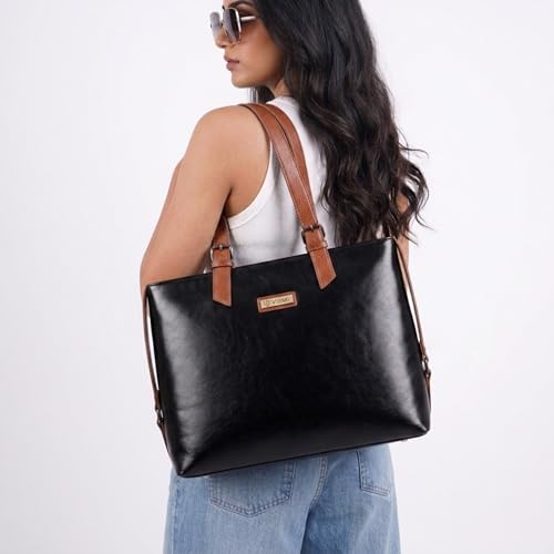 Image of VISMIINTREND Stylish Leather Office Laptop Tote Bag for Women| Shoulder Work Hand Bags for Women | College Bag for Girls | Fits 13 inch,14 inch, 15.6 inch Macbook Laptops