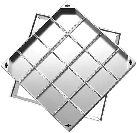 Tapa de Registro empotrada de Acero Inoxidable Invisible de Alta Resistencia y Marco - 600 x 600 x 50 mm, Ideal para Patios, Tanques sépticos, Caminos de Acceso y soluciones de pav