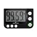 Marathon Large Display Countdown/Up Timer with Blinking Alarm and Adjustable Sound (Single Timer Black)
