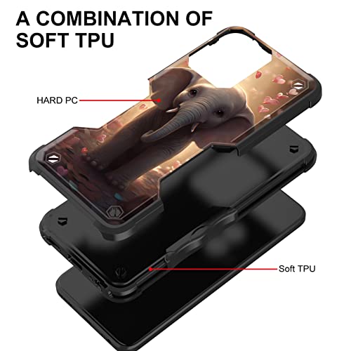 EFGWSDER for Moto G Power 5G 2023 Case,[Dual Layer][10 FT Military Grade Drop Protection] [Non-Slip] Heavy Duty Shockproof Case for Motorola Moto G Power 5G 2023,Cute Elephant with Hearts - image 4