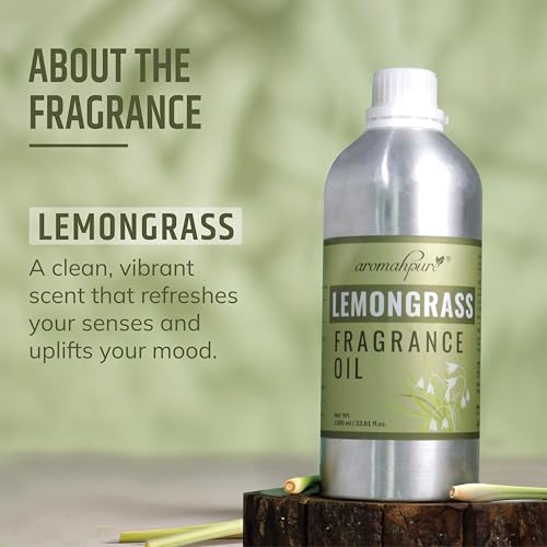 Image of Aromahpure Lemongrass Aroma Oil | 1 Liter Undiluted & Natural | Long-Lasting Scent for Aromatherapy, Candle & Soap Making, Diffusers, Room Freshener, Humidifier, Bathroom Revitalizer & Home Essentials