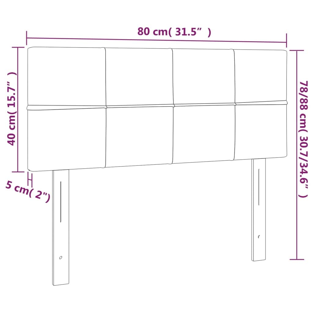 Testiera da letto in tessuto blu LED, 80x5x78/88 cm, con altezza regolabile e striscia di taglio a LED, fornisce un eccellente supporto per la schiena durante la lettura in camera da letto.