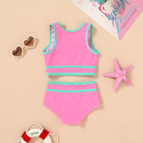 YOUNGER TREE Girls Swimsuit Sleeveless Tankini 2 Piece Bikini Sets Beach Sport Bathing Suit for Toddler Kids Girl3