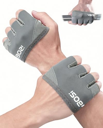 FitDA Guantes Gimnasio Hombre Mujer, Guantes de Fitness Transpirables y Antideslizantes – Guante Pesas para Fitness, Levantamiento de Pesas, Culturismo, Ciclismo, Ejercicio y Escalada - Gris