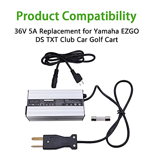 All-Carb 36V 5A Battery Charger Crows Foot Plug Replacement For Yamaha Ezgo Ds Txt Club Car Golf Cart #TOP5