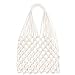 TENDYCOCO Borsa Tessuta Fatta a Mano in Cotone Borsa da Pesca Cava Borsa da Spiaggia Boho Bohémien Borsa Estiva Borsa da Rete a Rete Bianca