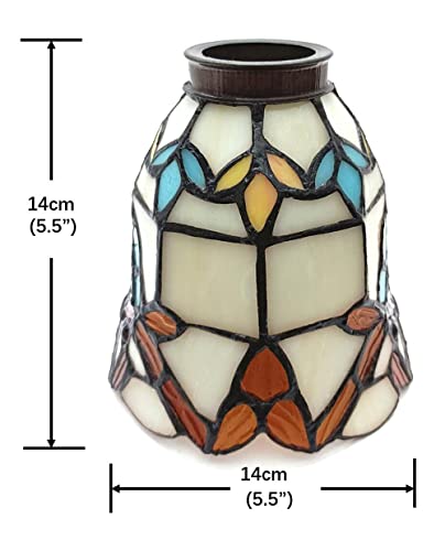 2Pcs Tiffany Style Lamp Shade Only, Chandelier And Wall Lamp Replacement Shade, Lq0001, Baroque Style, Stained Glass Chimney, Dual Use By Lqlq, Multi-Colored #TOP2