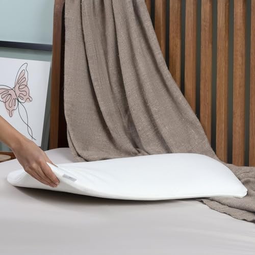 Image of Araami Orthopaedic Memory Foam Slim Size Bed Pillow for Back and Side Sleeper, with Premium Organic Bamboo Removable Cover (24 x 17 x 2 INCH)