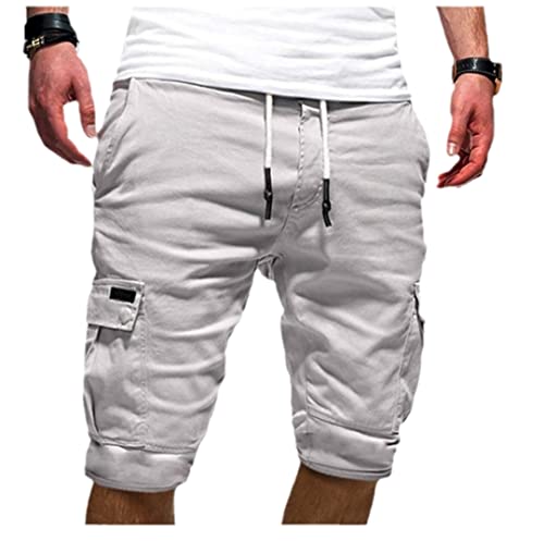 Short cargo de travail et fitness blanc pour homme S