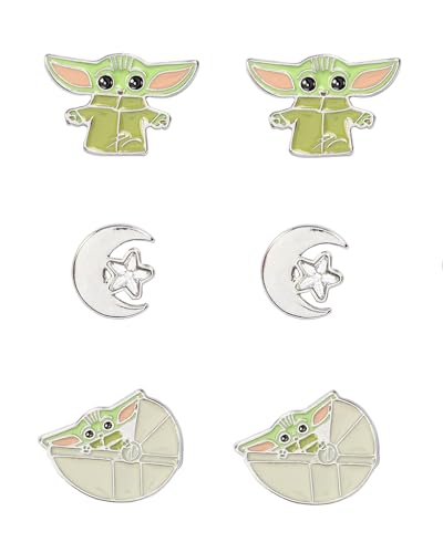 Star Wars The Mandalorian Grogu Baby Grogu 6 Pack Costume Jewelry Stud Earrings Set3