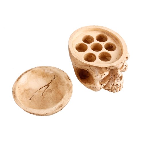 Micromall New New Tattoo Tool Skull Shape Tattoo Pigment 7 Ink Caps Cups Holder Shelf