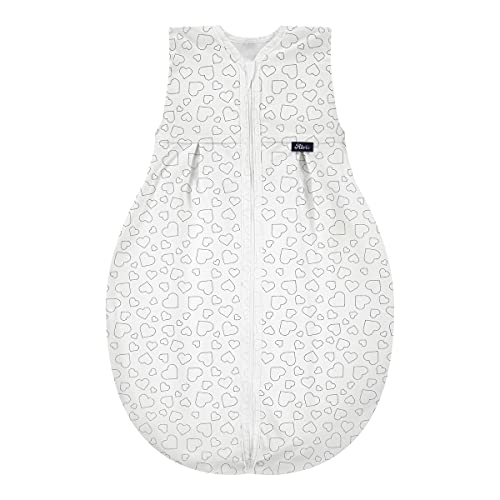 Alvi Kugelschlafsack Molton Hearts White 110