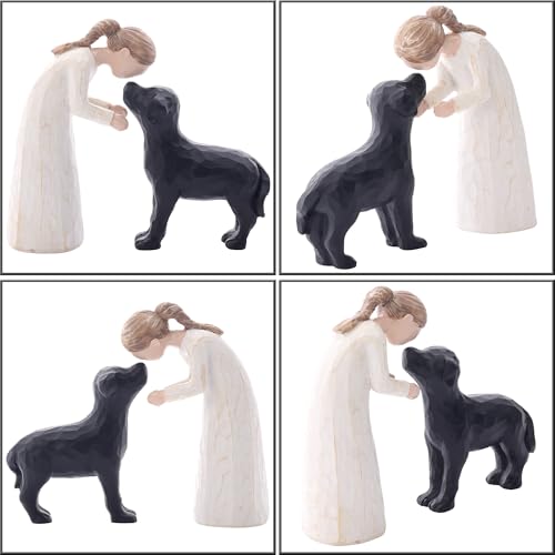 Escultura Clásica de Mujer y Perro en Resina para Decoración miniatura 6