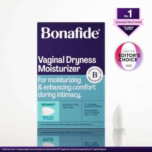 Image of Bonafide Vaginal Moisturizer for Dryness Relief Revaree - 5 mg Hyaluronic Acid - Hormone-Free, Estrogen-Free - For Mild to Moderate Vaginal Dryness & Everyday Comfort - 1-Month Supply