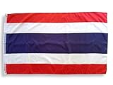 High Supply 3x5 Thailand Flag with Double Stitched Edges, 100% Polyester Fabric, and Two Brass Grommets, Thai Flag 3x5 Foot Flag of Thailand