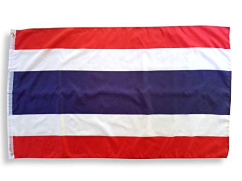 High Supply 3x5 Thailand Flag with Double Stitched Edges, 100% Polyester Fabric, and Two Brass Grommets, Thai Flag 3x5 Foot Flag of Thailand
