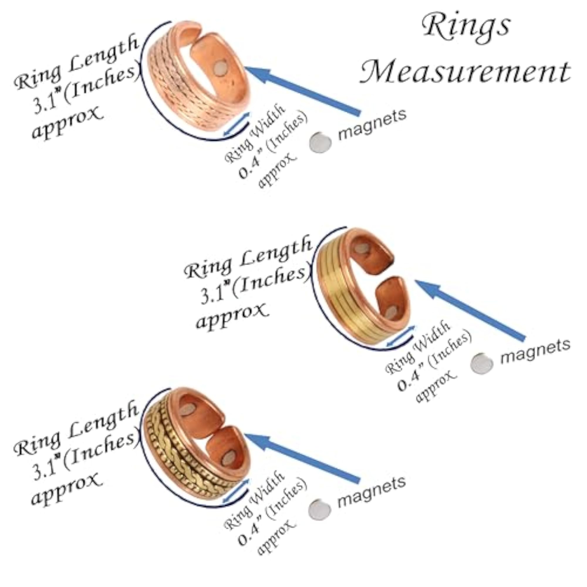 Handcrafted Pure Copper Magnetic Ring by Indian Artisans