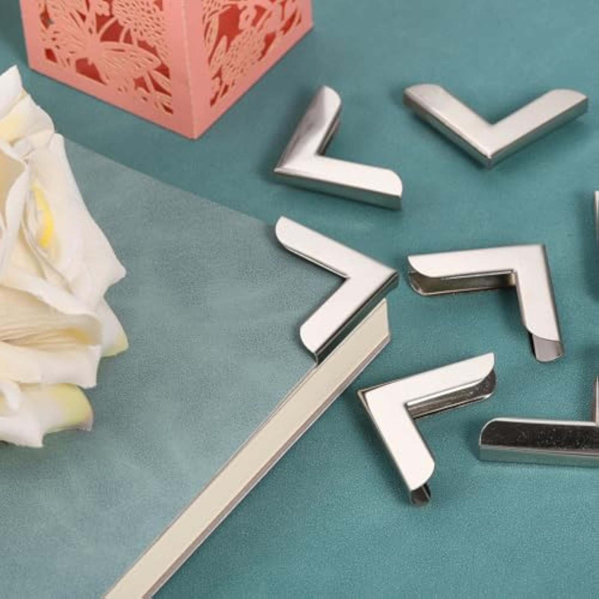 60pcs Retro Metal Book Corners for Scrapbooking and Crafts