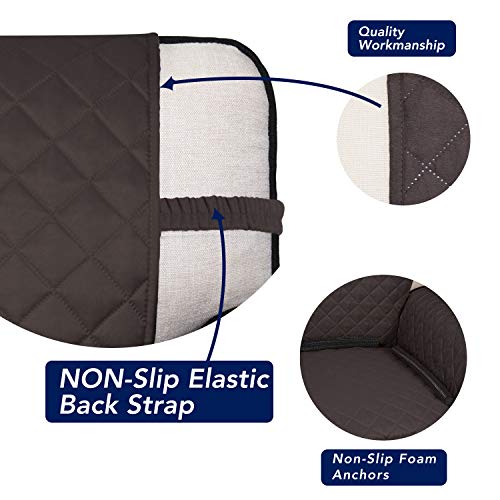 Image of PureFit Reversible Quilted Sofa Cover, Water Resistant Slipcover Furniture Protector, Washable Couch Cover with Non Slip Foam and Elastic Straps for Kids, Pets (Oversized Sofa, Chocolate /Chocolate)