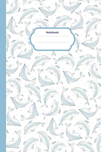 Doodle of Freedom Dolphin notebook, 6 x 9 inches, 100 pages: Kind Dolphin Ocean Sea Lined Notebook, Composition Book, Journal