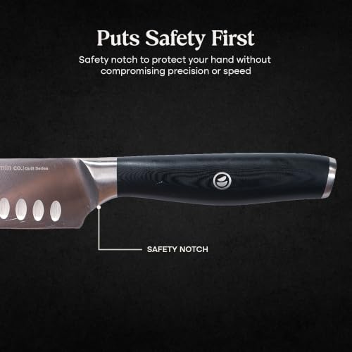 Image of CUMIN CO. 6 Inch Santoku Knife | Premium High Carbon Stainless Steel Japanese Style Kitchen Knife with Granton Edge | Ultra Sharp Knife for Vegetables, Meat & Fish