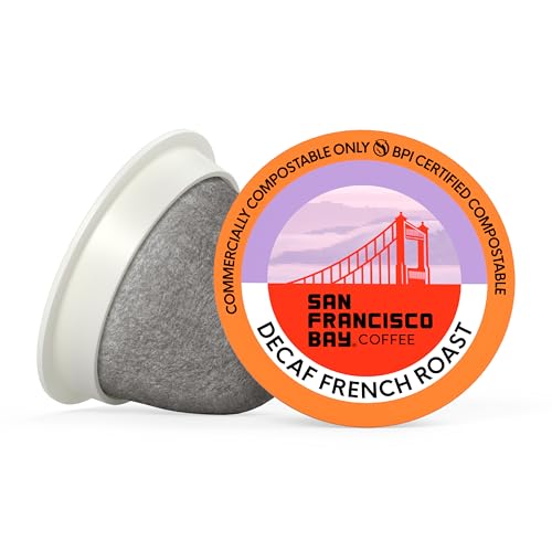 Image of San Francisco Bay Decaf K-Cup Coffee Pods, Decaf French Roast (80 ct), Dark Roast, Commercially Compostable Single-Serve Coffee Pods, Swiss Water Process