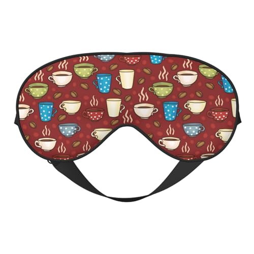 Antifaz para dormir para mujeres y hombres, tazas de café con hebilla ajustable, máscara de viaje para dormir, máscara de dormir, máscara de dormir suave para mujeres y hombres, divertidas vendas para
