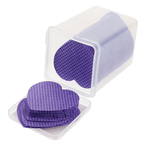 SOESFOUFU Gel Nail Remover Wipes 200 Sheets Heart Shaped Lint- Nail Wipes Purple Cotton Pads Nail Polish Rem